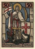 Német Birodalom/Weimari Köztársaság Eisenach 1922. 25Pf (2x)+ 50Pf (2x) + 75Pf (2x) 6klf teljes sor ...