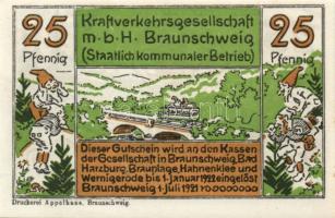 Német Birodalom/Weimari Köztársaság Braunschweig 1922. 25Pf + 75 Pf + 1,6 M 3 klf. teljes sor T:I