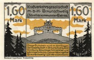 Német Birodalom/Weimari Köztársaság Braunschweig 1922. 25Pf + 75 Pf + 1,6 M
3 klf. teljes sor T:I