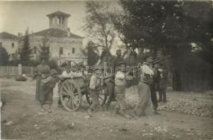 4 db eredeti első világháborús fotó az olasz frontról, 51. hadosztály parancsnoksági épülete, osztrá...