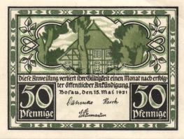 Német Birodalom/Weimari Köztársaság Bosau 1921. 25Pf + 50Pf + 1M 3klf teljes sor T:I