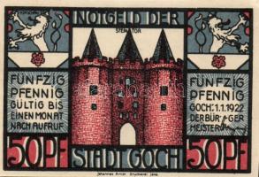 Német Birodalom/Weimari Köztársaság Goch 1922. 50Pf (2x) + 75Pf (4x) 6klf teljes sor T:I