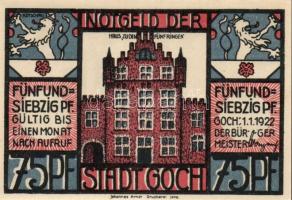 Német Birodalom/Weimari Köztársaság Goch 1922. 50Pf (2x) + 75Pf (4x) 6klf teljes sor T:I