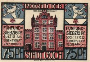 Német Birodalom/Weimari Köztársaság Goch 1922. 50Pf (2x) + 75Pf (4x) 6klf teljes sor T:I