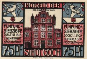 Német Birodalom/Weimari Köztársaság Goch 1922. 50Pf (2x) + 75Pf (4x) 6klf teljes sor T:I