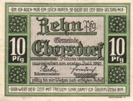 Német Birodalom/Weimari Köztársaság Ebersdorf 1921. 10 Pf + 25 Pf + 50 Pf
3 klf. teljes sor T:I