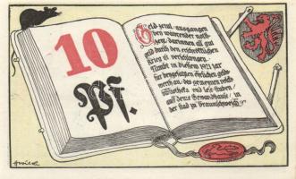 Német Birodalom/Weimari Köztársaság Braunschweig 1921. 10Pf + 25Pf + 50Pf + 75Pf  4klf teljes sor T:I