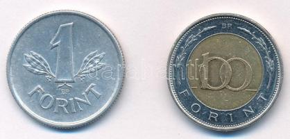 1950. 1Ft Al "Rákosi-címer" + 2002. 100Ft "Kossuth" 
Adamo F6.1, FOEM1