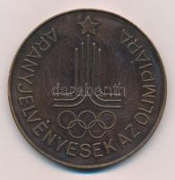 ~1980. Aranyjelvényesek az Olimpiára / A KISZ Központi Bizottsága -0407 Br emlékérem (70mm) T:2