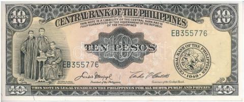Fülöp-szigetek DN (1949) 10P T:I Philippines ND (1949) 10 Pesos C:UNC Krause 136.e