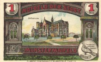 Német Birodalom/Weimari Köztársaság Münstermaifeld 1921. 25Pf + 1M (2x) 4klf teljes sor T:I