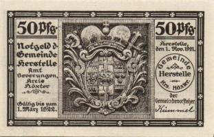 Német Birodalom/Weimari Köztársaság Herstelle 1921. 50 Pf + 1M + 2M
3 klf. teljes sor T:I