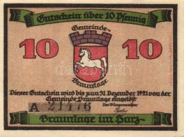 Német Birodalom/Weimari Köztársaság Braunlage 1921. 10Pf + 25Pf + 50Pf 3klf teljes sor T:I