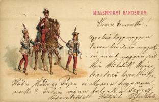 1899 Milleniumi Banderium. Rigler József Ede részvénytársaság kiadása / Hungarian cavalryman, uniform. litho