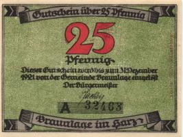 Német Birodalom/Weimari Köztársaság Braunlage 1921. 10Pf + 25Pf + 50Pf 3klf teljes sor T:I