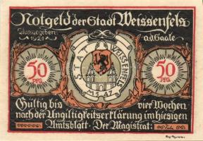 Német Birodalom/Weimari Köztársaság Weissenfels 1921. 50 Pf(6X)
6 klf. teljes sor T:I