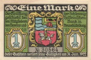 Német Birodalom/Weimari Köztársaság Brunsbüttelkoog 1922. 25Pf + 50Pf + 75Pf + 1M 4klf teljes sor T:I