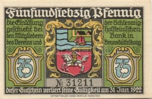 Német Birodalom/Weimari Köztársaság Brunsbüttelkoog 1922. 25Pf + 50Pf + 75Pf + 1M 4klf teljes sor T:...