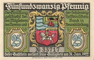 Német Birodalom/Weimari Köztársaság Brunsbüttelkoog 1922. 25Pf + 50Pf + 75Pf + 1M 4klf teljes sor T:...