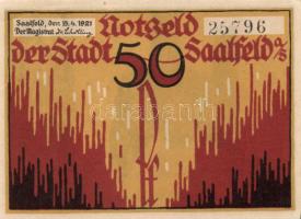 Német Birodalom/Weimari Köztársaság Saalfeld 1921. 50 Pf(3X)
3 klf. teljes sor T:I