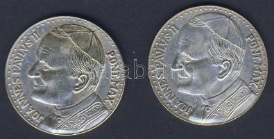Vatikán DN "II.János Pál pápa-Bazilika + Pieta" ezüstözött emlékérem-pár T:2