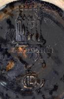 Zsolnay madaras korsó, mázas pirogránit, apró máz hibával, m: 16 cm