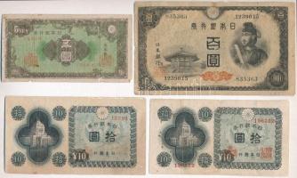 Japán 1946. 5Y + 10Y (2x) + 100Y T:III,III-,IV Japan 1946. 5 Yen + 10 Yen (2x) + 100 Yen C:F,VG,G