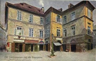 Praha, Prag, Prague; Das ehemalige Prager Ghetto. Der Joachimsplatz und die Engegasse / square and street. F.J. Jedlicka S.3. No. 21. s: J. Minarík