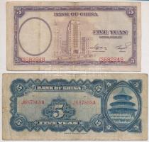 Kína 1937. 5Y + 1940. 5Y T:III,III- China 1937. 5 Yuan + 1940. 5 Yuan C:F,VG