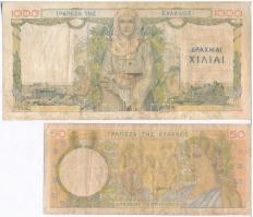 Görögország 1935. 50D + 1000D T:III- szakadás
Greece 1935. 50 Drachmai + 1000 Drachmai C:VG tear
