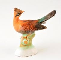 Bodrogkeresztúri madár figura kézzel festett, jelzett, hibátlan, 13 cm