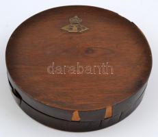 Koronás fa doboz, sérült, d: 19,5 cm