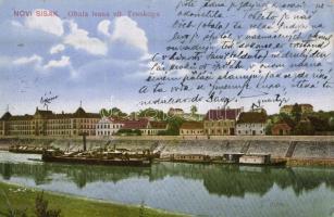 1916 Újsziszek, Novi Sisak (Sziszek, Sisak); Obala Ivana vit. Trnskoga / riverside, ship (EK)