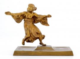 Jelzés nélkül: Táncoló hölgy. Réz szobor, talpazattal 13 cm