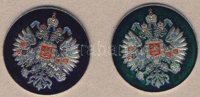 2db plakett régi orosz cári címerrel T:1