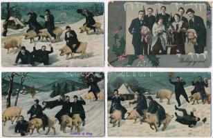 7 db régi montázs képeslap / 7 pre-1945 montage postcards