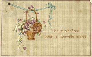 10 db régi dombornyomott litho üdvözlőlap / 10 pre-1945 Emb. litho greeting cards