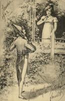 9 db régi hölgyek és szerelmespárok motívumlap / 9 pre-1945 ladies and romantic couples motive cards