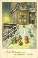 12 db régi gyerek motívumlap, üdvözlőlap, közte pár litho / 12 pre-1945 children motive cards, greet...