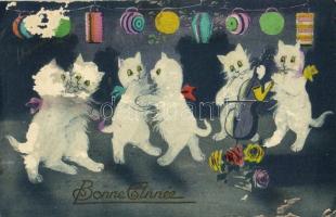17 db régi macska motívumlap / 17 pre-1945 cat motive cards