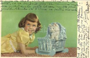 17 db régi macska motívumlap / 17 pre-1945 cat motive cards