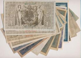 Német Birodalom / Weimari Köztársaság 1910-1923. 16db-os vegyes bankjegy tétel T:III,III-
German Em...