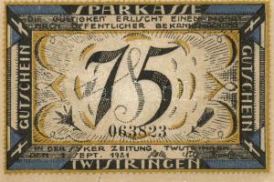 Német Birodalom/Weimari Köztársaság/ Twistringen 1921. 25Pf, 50Pf, 75Pf 3klf teljes sor T:I