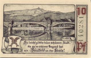 Német Birodalom/Weimari Köztársaság/Saalfeld 1921. 10Pf, 25Pf, 50Pf, 3klf teljes sor T:I