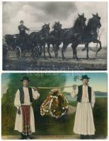 20 db RÉGI magyar népviseletes motívumlap / 20 pre-1945 Hungarian folklore motive postcards