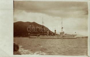 1913 SMS Hansa,  Victoria-Louise-Klasse Panzerdeckkreuzer der Kaiserlichen Marine /  SMS Hansa protected cruiser of the Victoria Louise class of the German Imperial Navy. photo (EK)