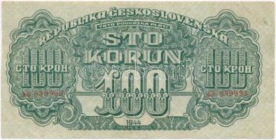 Csehszlovákia 1944. 100K T:III  Czechoslovakia 1944. 100 Korun C:F Krause 48.a