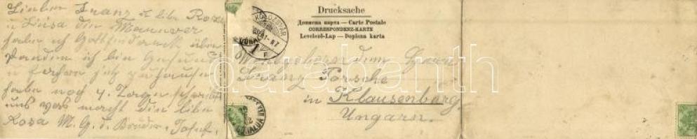 1902 Foca. 3-tiled folding panoramacard