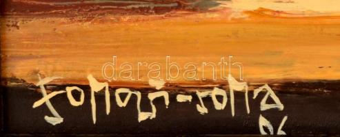 Somogyi-Soma László (1927-2004): Fekete-fehér csendélet. Olaj, farost, jelzett, keretben, 40×60 cm