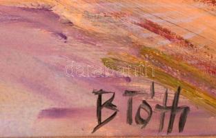 B. Tóth Edit (1958-): Utca sárga lombos fával. Olaj, farost, jelzett, keretben, 30×40 cm